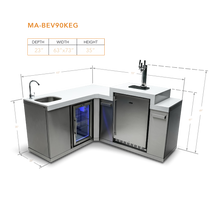 Load image into Gallery viewer, Mont Alpi Beverage Center with 90 Degree Corner and Kegerator