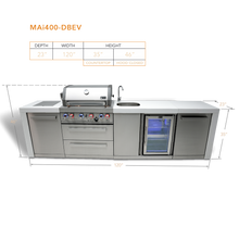 Load image into Gallery viewer, Mont Alpi Mai400-DBEV Island 32 in./4-burner with Beverage Center