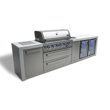 Load image into Gallery viewer, MONT ALPI 6-BURNER Deluxe Island with a Beverage Center and Fridge Cabinet with Beverage Center