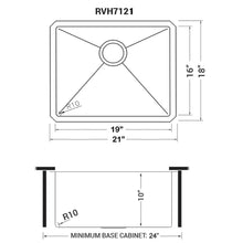 Load image into Gallery viewer, Ruvati 21-inch Undermount Stainless Steel Bar Prep Kitchen Sink 16 Gauge Rounded Corners Single Bowl – RVH7121