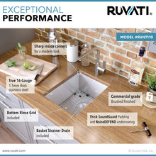 Load image into Gallery viewer, Ruvati Nesta 14-inch Undermount 16 Gauge Zero Raduis Bar Prep Kitchen Sink Stainless Steel Single Bowl