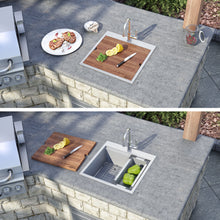 Load image into Gallery viewer, Ruvati 21 x 20 inch RV Workstation Drop-in Topmount Bar Prep Kitchen Sink 16 Gauge