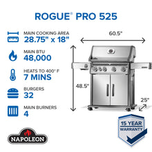 Load image into Gallery viewer, NAPOLEON ROGUE PRO SE 525 SIB w Infrared Side Burner
