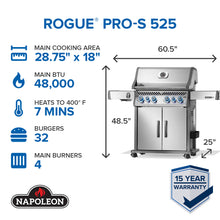 Load image into Gallery viewer, NAPOLEON ROGUE PRO-S SE 525 RSIB w Infrared Side and Rear Burner
