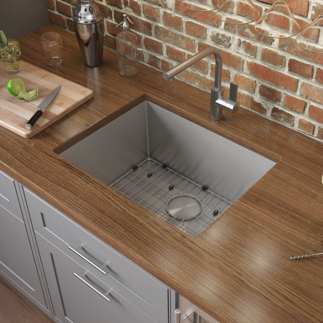 Ruvati 21-inch Undermount Stainless Steel Bar Prep Kitchen Sink 16 Gauge Rounded Corners Single Bowl – RVH7121
