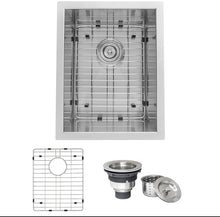 Load image into Gallery viewer, Ruvati Nesta 14-inch Undermount 16 Gauge Zero Raduis Bar Prep Kitchen Sink Stainless Steel Single Bowl
