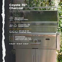 Load image into Gallery viewer, Coyote 36&quot; Built In Charcoal Grill - C1CH36
